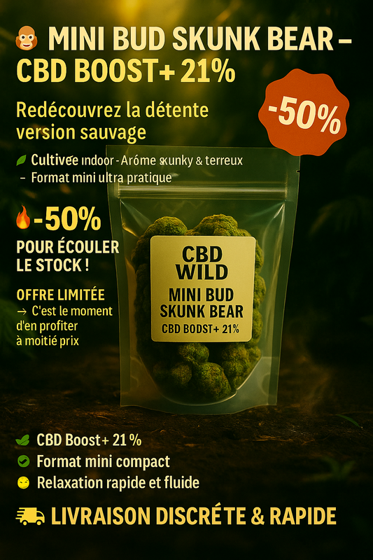 🐻 Mini Bud Skunk Bear CBD Boost+ 21% – CBD compact & puissant –